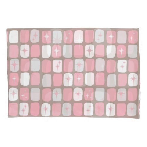 Retro Pink Starbursts Pillowcase