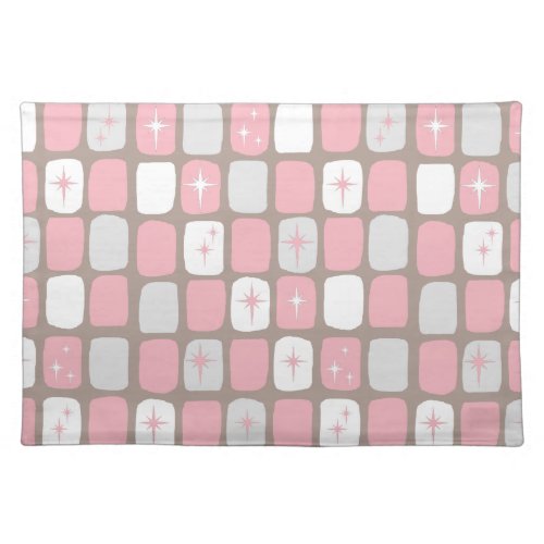 Retro Pink Starbursts Placemat