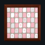 Retro Pink Starbursts Tile Gift Box<br><div class="desc">This Retro Pink and White Starbursts Tile Gift Box is so adorably space age you won’t be able to contain your enthusiasm. And, why would you want to? This 1960’s mid century modern inspired design features a dark heather grey background and rows of perfectly imperfect rectangles in turquoise, white, and...</div>