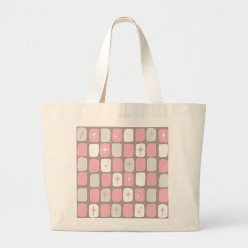 Retro Pink Starbursts Tote Bag