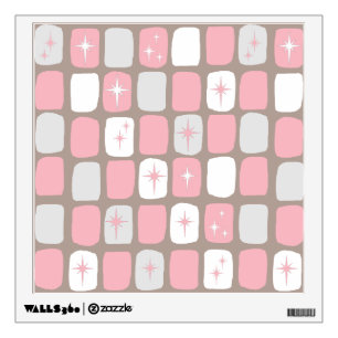 Retro Pink Starbursts Wall Decal