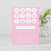 Retro Pink Stock the Bar Bridal Shower Invitation (Standing Front)