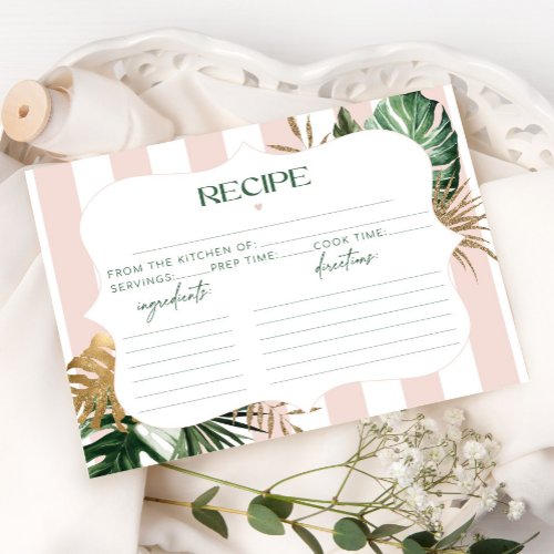 Retro pink stripe tropical bridal recipe