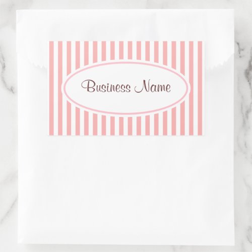 Retro Pink Striped Business Stickers