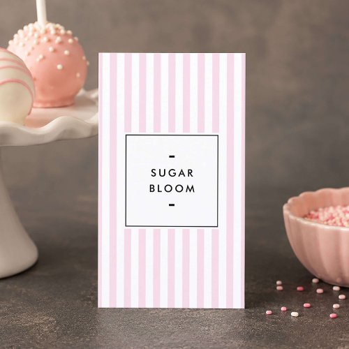 Retro Pink Stripes Cake Pops Business Card