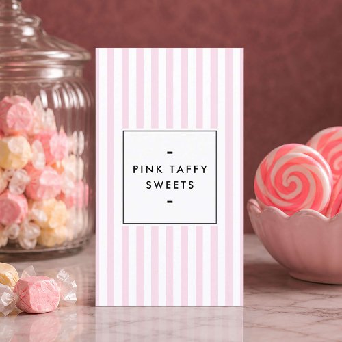 Retro Pink Stripes Candy Shop Business Card