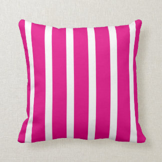 Retro PINK Stripes Throw Pillow