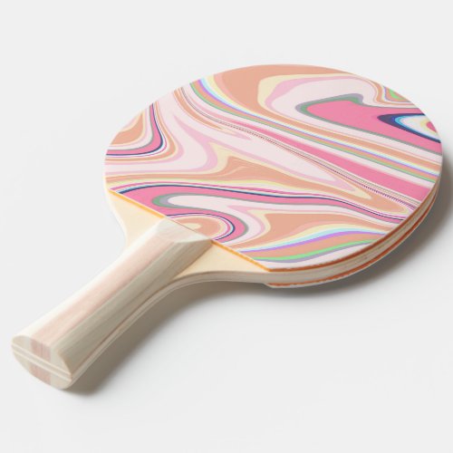 Retro Pink Swirl Liquid Painting Aesthetic Design Ping Pong Paddle