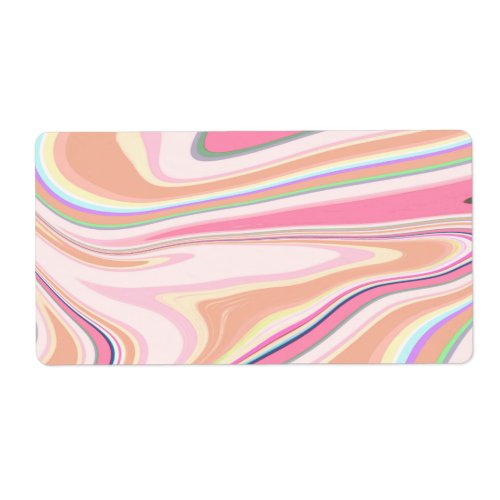 Retro Pink Swirl Liquid Painting Esthetic Design Label