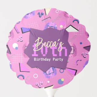 Retro Pink Tamagotchi Birthday Balloon