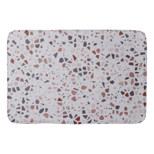 Retro Pink Terrazzo Marble Pattern Bath Mat