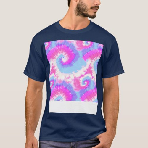 Retro Pink Tie Dyed T_Shirt