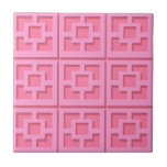 Retro Pink Trellis Ceramic Tile<br><div class="desc">Add a splash of mid-century modern Palm Springs everywhere you go with this Retro Pink Trellis pattern ceramic tile. It was inspired by vintage concrete breeze blocks. The deconstructed take on 1950s architecture will give an instant designer feel to everyday life.</div>