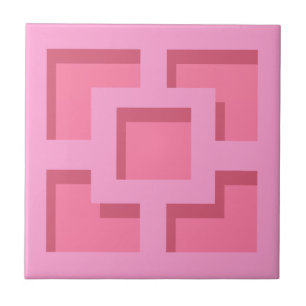 Retro Pink Trellis Ceramic Tile