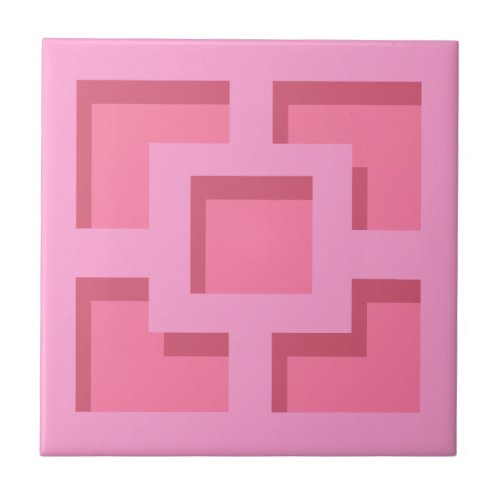 Retro Pink Trellis Ceramic Tile