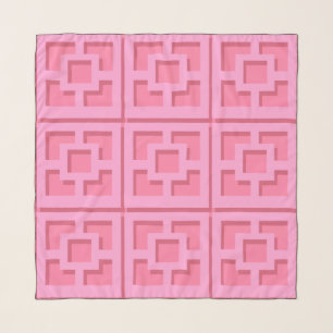 Retro Pink Trellis Chiffon Scarf