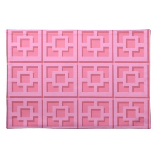 Retro Pink Trellis Cloth Placemat