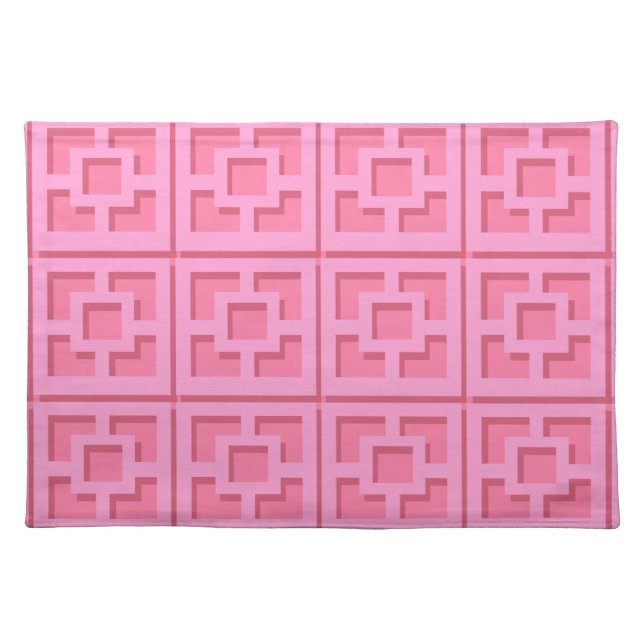 Retro Pink Trellis Cloth Placemat (Front)
