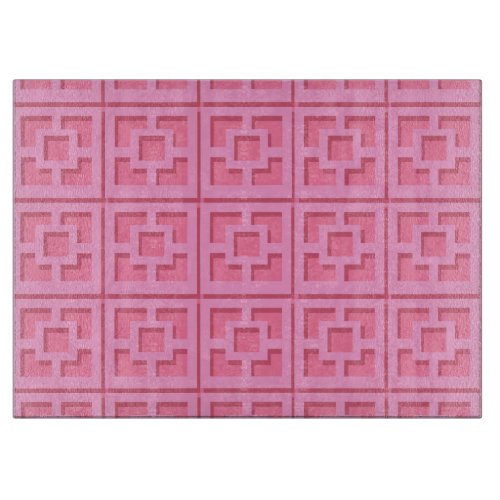 Retro Pink Trellis Cutting Board