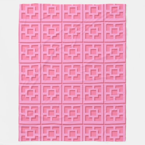 Retro Pink Trellis Fleece Blanket