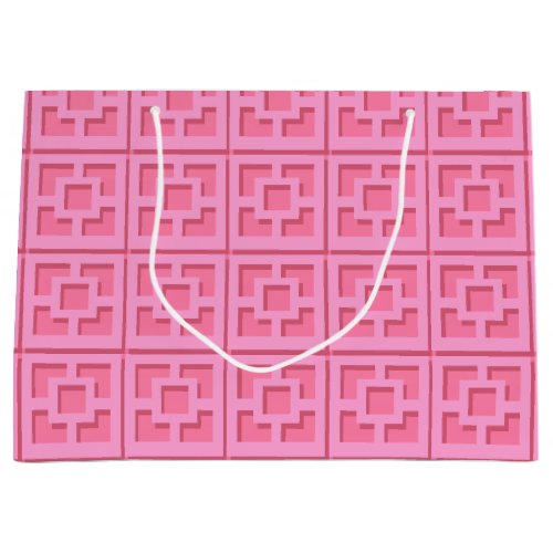 Retro Pink Trellis Gift Bag