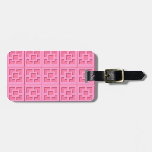 Retro Pink Trellis Luggage Tag