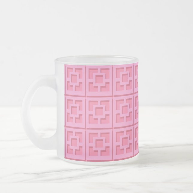 Retro Pink Trellis Mug (Left)