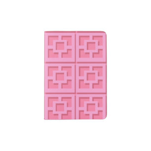 Retro Pink Trellis Passport Holder