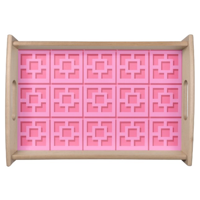 Retro Pink Trellis serving tray (Front)