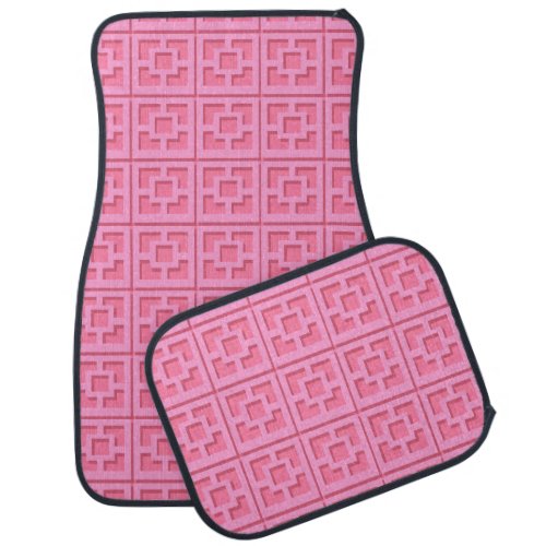 Retro Pink Trellis Set of Car Mats