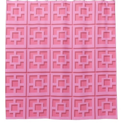 Retro Pink Trellis Shower Curtain