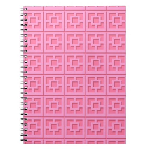 Retro Pink Trellis Spiral Photo Notebook