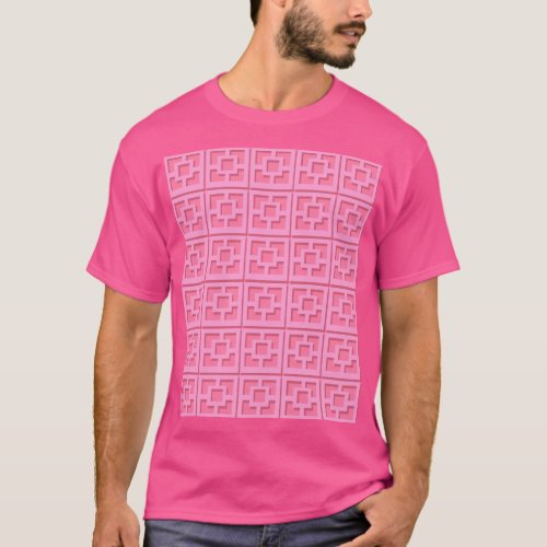 Retro Pink Trellis T_Shirt