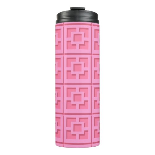 Retro Pink Trellis Thermal Tumbler