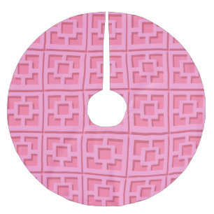 Retro Pink Trellis Tree Skirt