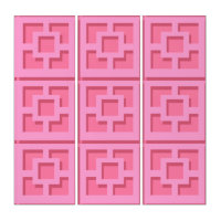 Retro Pink Trellis Triptych