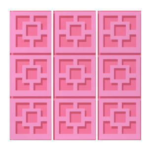 Retro Pink Trellis Triptych