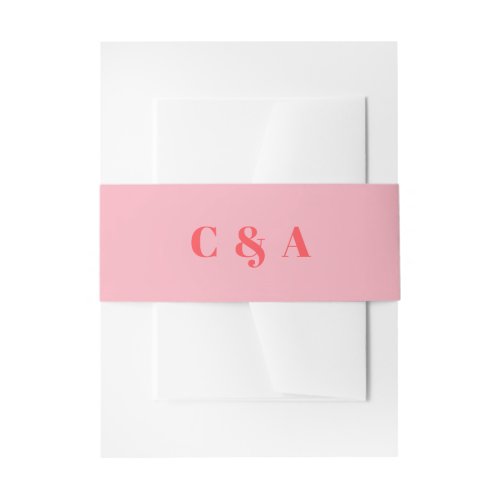 Retro Pink Trendy Black and White  Invitation Belly Band