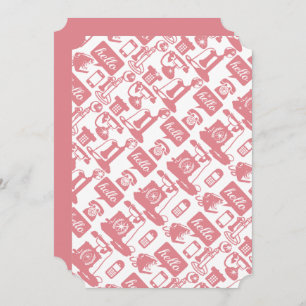 Retro Pink Vintage Telephone Bridal Shower Invitation