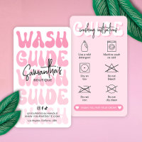 Retro Pink Washing Instructions Laundry Care Guide