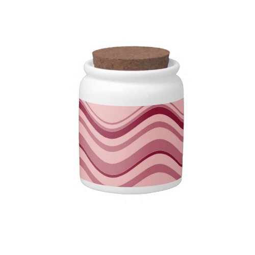 Retro Pink Wave Abstract Pattern 2 Candy Jar