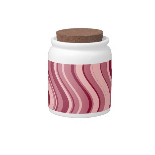 Retro Pink Wave Abstract Pattern Candy Jar
