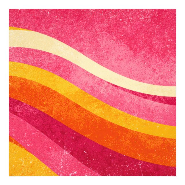 Retro Pink Waves – Vintage Wavy Background Photo Print (Front)