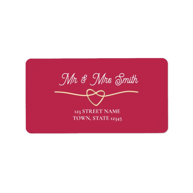 Retro Pink Wedding Return Address Label (Front)
