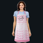 Retro Pink & White Trendy Girly Beauty Salon Name Apron<br><div class="desc">Create branded aprons for your beauty salon with this trendy pink and white beautician apron. This customizable apron design features retro fonts and gradient pink colors with space for your business name or employee name.</div>