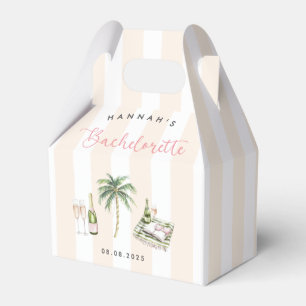 Retro Pink Wine Country Bachelorette Weekend Favor Boxes