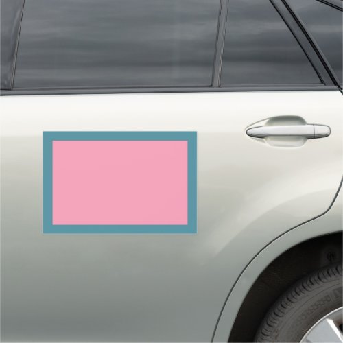 Retro Pink with Blue Border Car Magnet