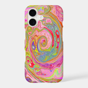 Retro Pink, Yellow and Magenta Abstract Groovy Art iPhone 17 Case