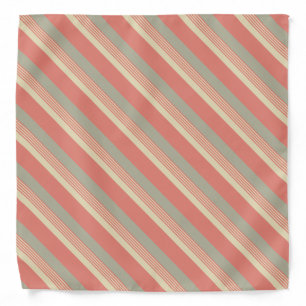 Retro Pink Yellow Green Stripes Bandana