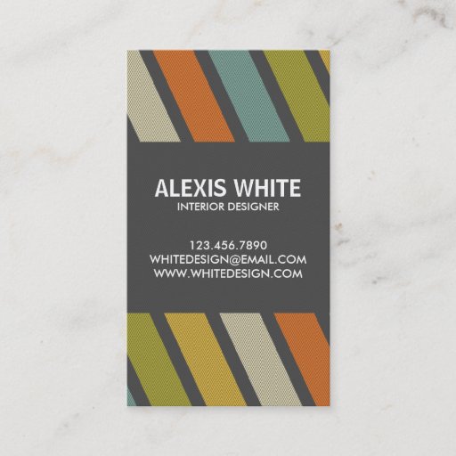 Customizable Retro Pinstripe - Style 1 Business Card